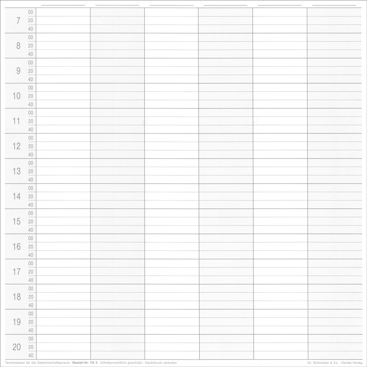  Dr. Schneider & Co. - Terminplaner für die Gemeinschaftspraxis (ohne Datum) 